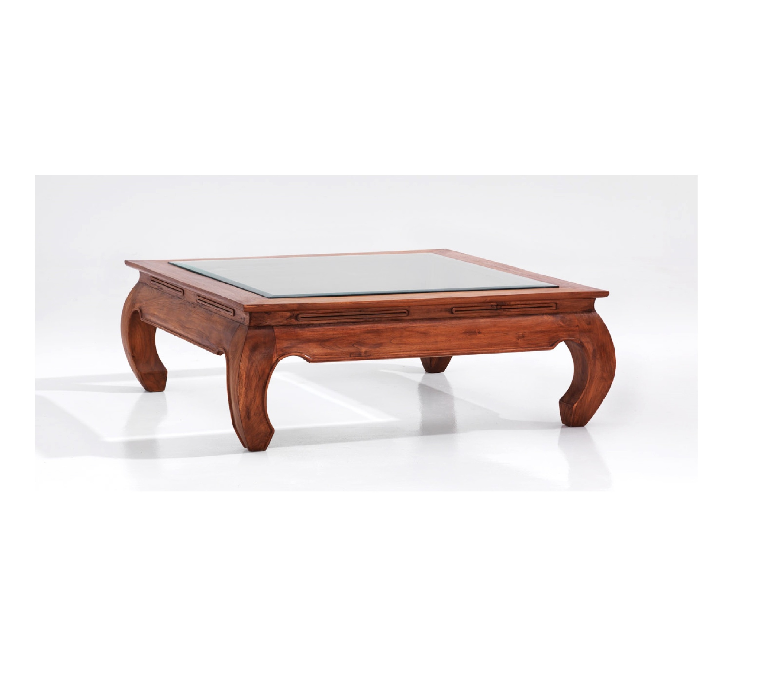 Luxury Tea Table with glass top  Modern Wood Square glass top Center Coffee table