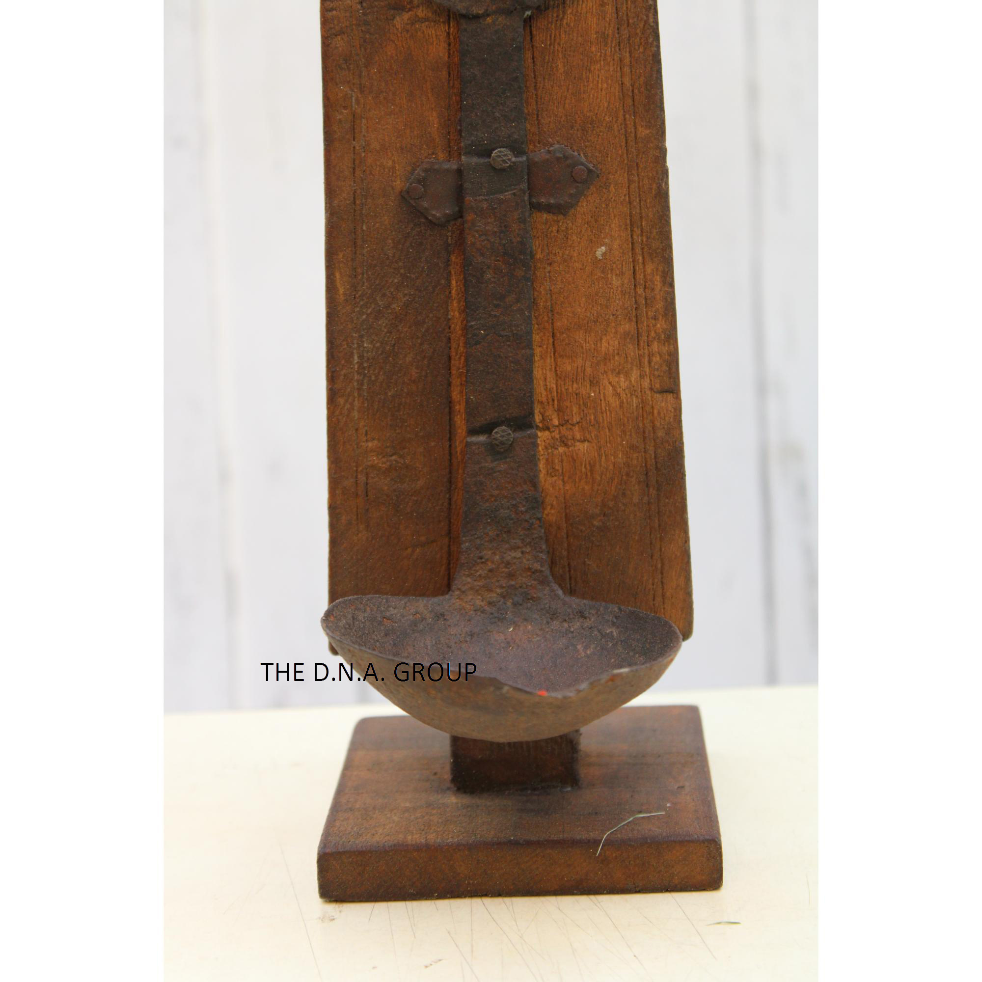 Wooden iron candle stand Wooden candle stand for home decor Old antique Wooden iron stand