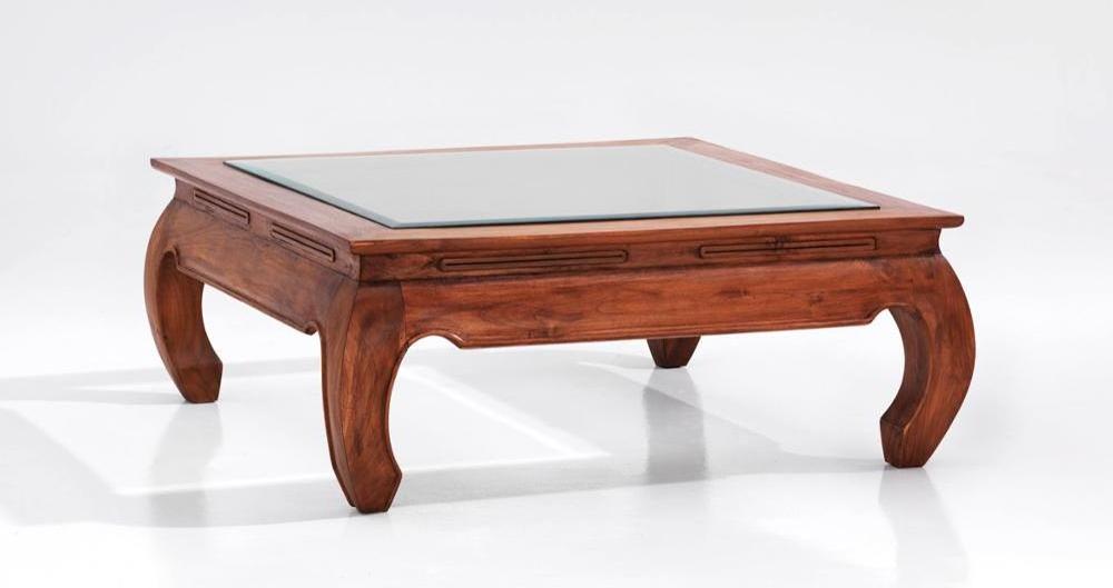 Luxury Tea Table with glass top  Modern Wood Square glass top Center Coffee table