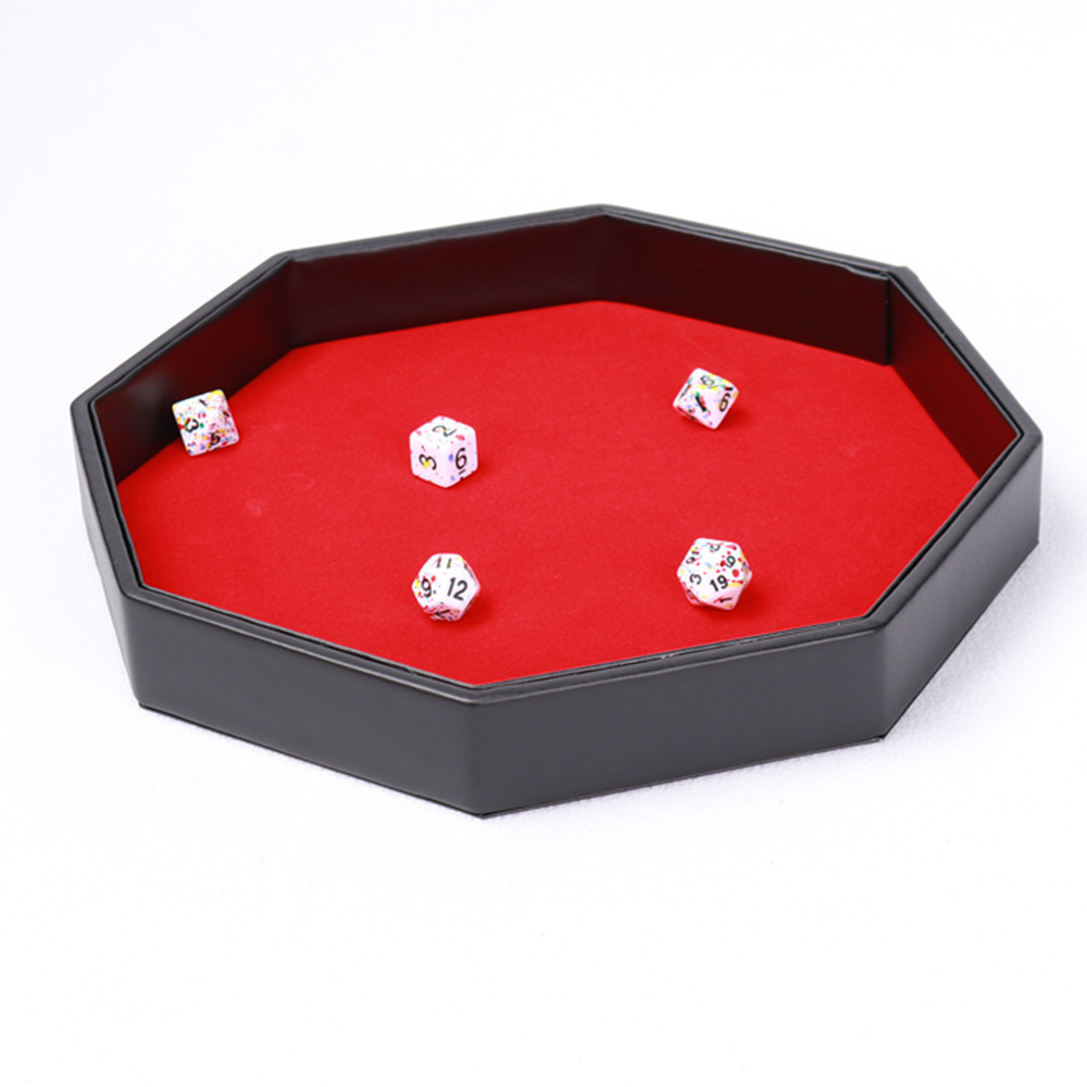 Luxury blank Octagon Hexagon faux PU leather dice tray