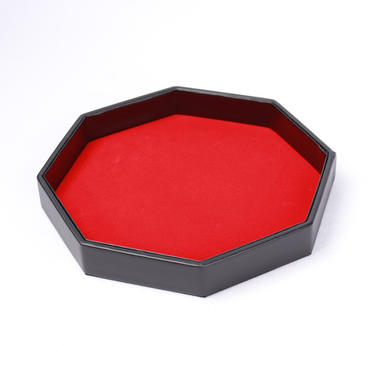 Luxury blank Octagon Hexagon faux PU leather dice tray