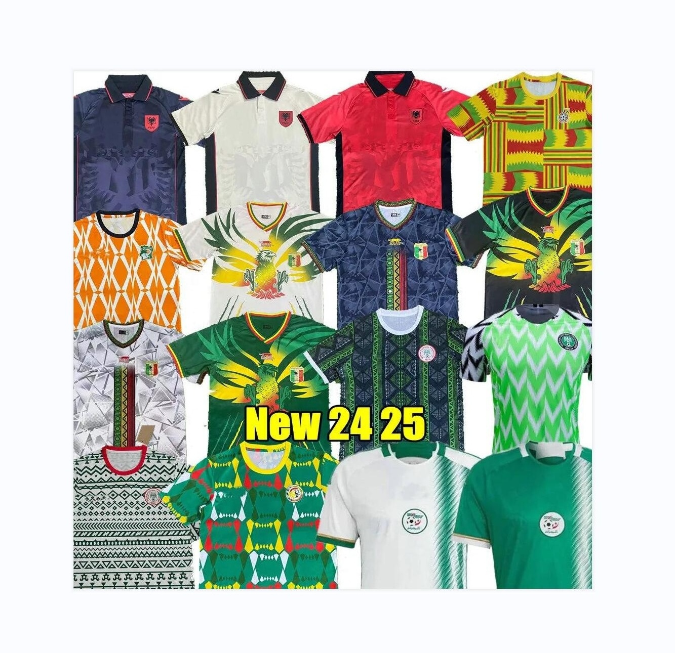 24 25 Algeria Algerie Mens Soccer Jerseys Senegal Morocco Home Away Football Shirts Nigeria Uniforms Albania Ghana Ivory Coast