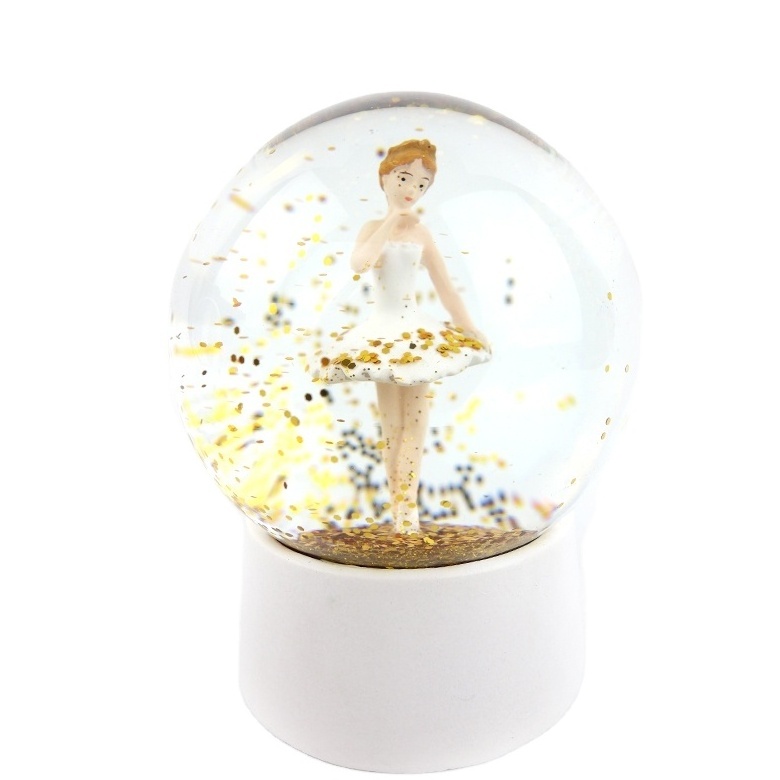 Winter Home Decoration Girl Gift Custom Made Christmas Angel Glitter Ballerina Snow Globe