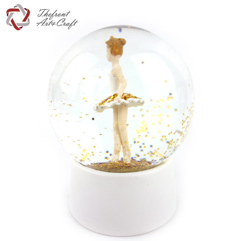 Winter Home Decoration Girl Gift Custom Made Christmas Angel Glitter Ballerina Snow Globe