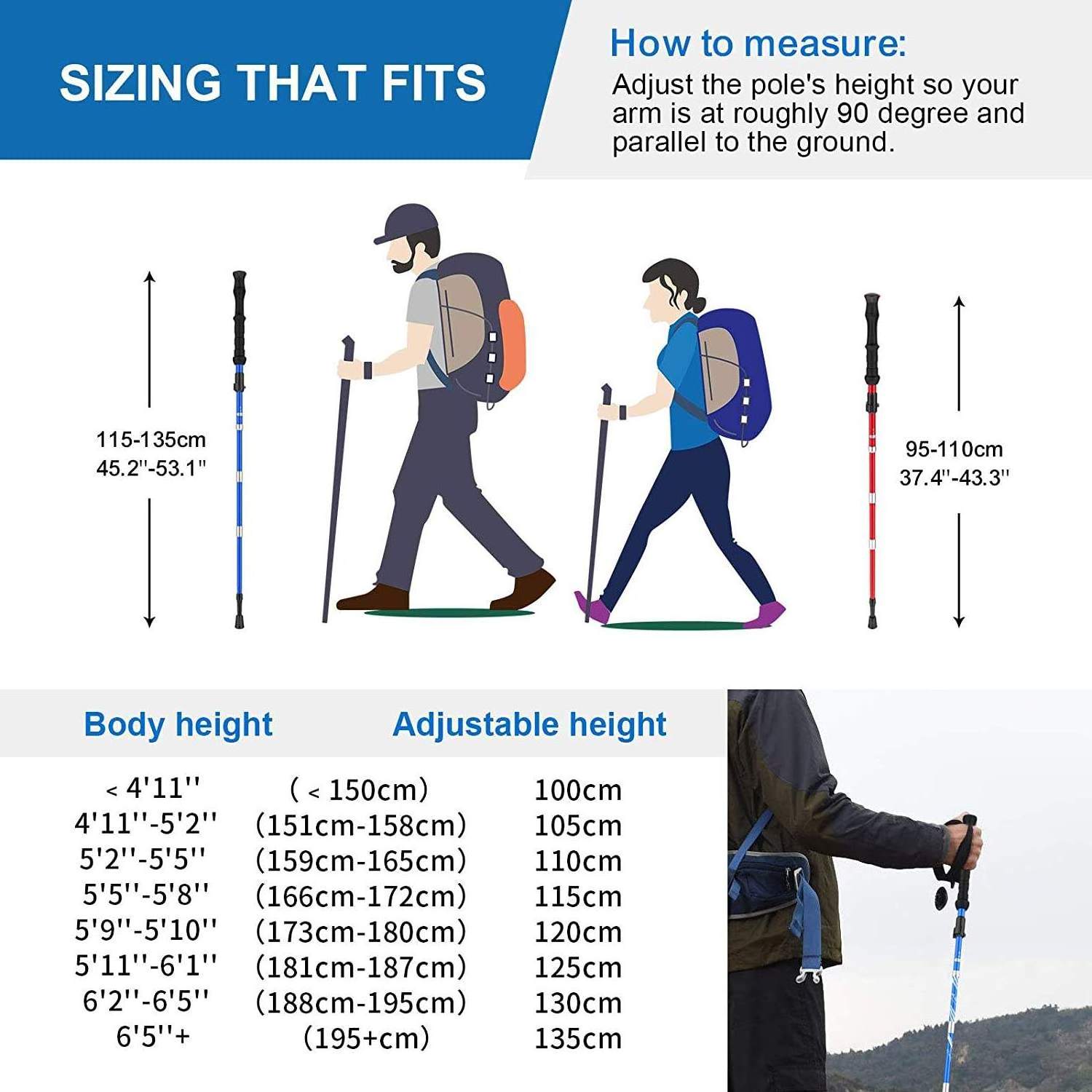 Factory price Collapsible Trekking Hiking Poles,Folding Carbon Fiber Walking Sticks with Quick Lock System 4 Season Accessories