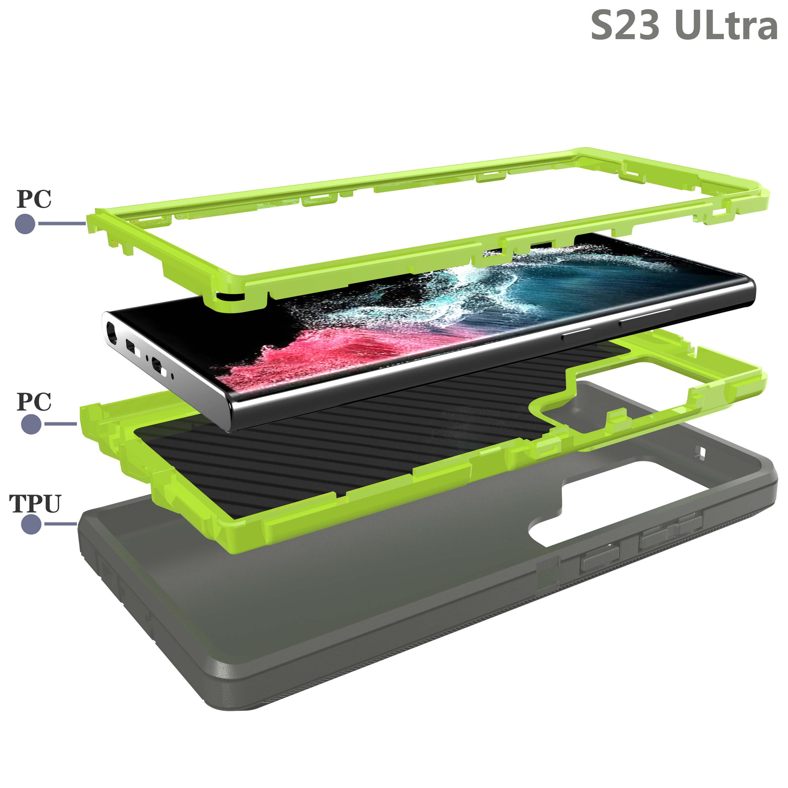 Heavy Duty 3 in 1 for Samsung S21 Case Full Body Protective Phone Cover for Galaxy S22 Plus S23 Ultra