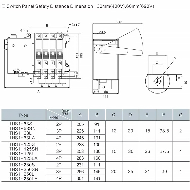 auto transfer switch 30 amp 63amp ats two position split type intelligent dual power automatic changeover switches for generator