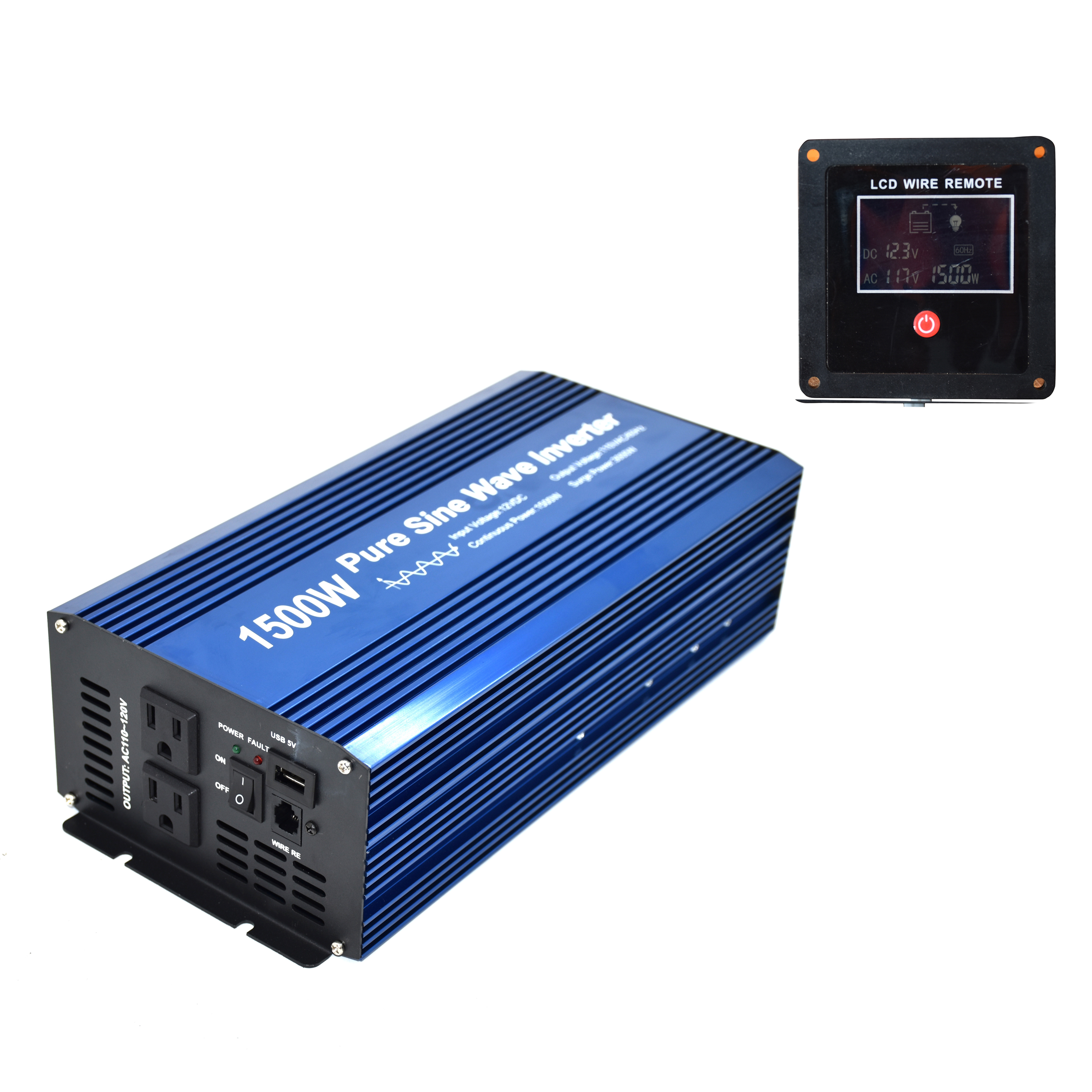 E-LION DC 12V or DC 24V  to AC 110V   60HzDC to AC Pure Sine Wave inverter  1500W