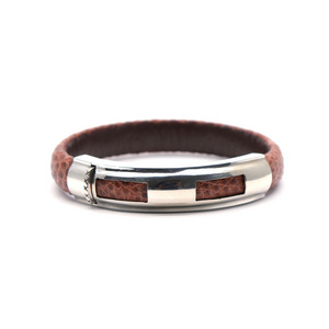 Brown Color Leather Bali 925 Sterling Silver Bracelet For Men Genuine Jewelry Manufacturer Wholesale Price Shop Online Factory