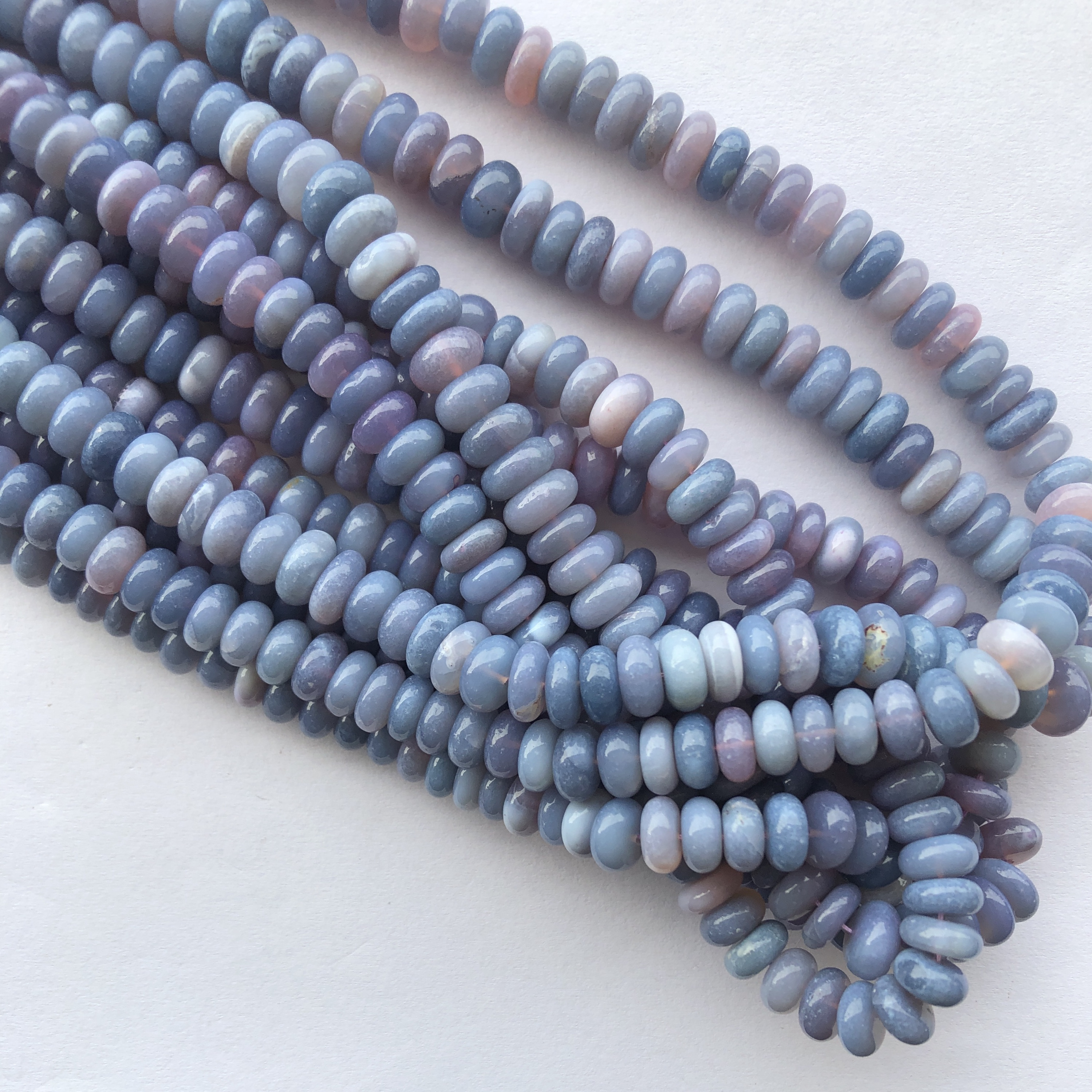 Natural African Lavender Opal Stone Smooth Rondelle Beads Strand at Wholesale Gemstone Factory Price for Jewelry Making Alibaba