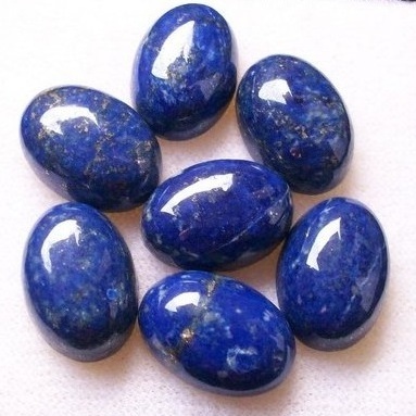 10x14mm Natural Lapis Lazuli Stone Oval Smooth Cabochon Loose Gemstone Flat Back Calibrated Size at Wholesale Factory Price