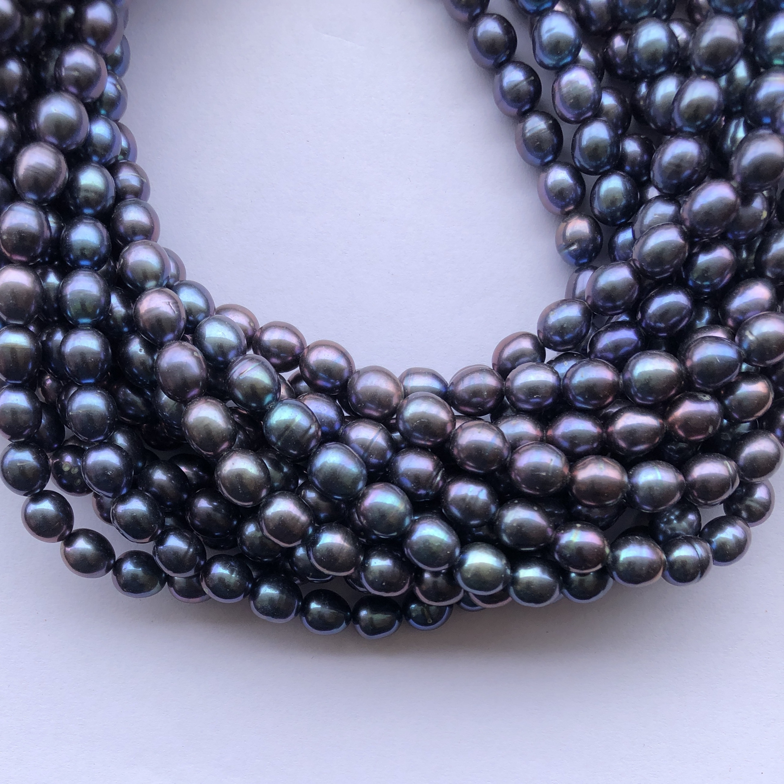 6mm 8mm Natural Purple Green Black Freshwater Pearl Stone Potato Shape Beads Wholesale Direct Supplier Cultured Pearls Rainbow