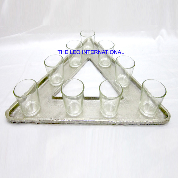 metal tray with glass candle holder silver metal tray with glass candle votives silverware tray with glass candle votives