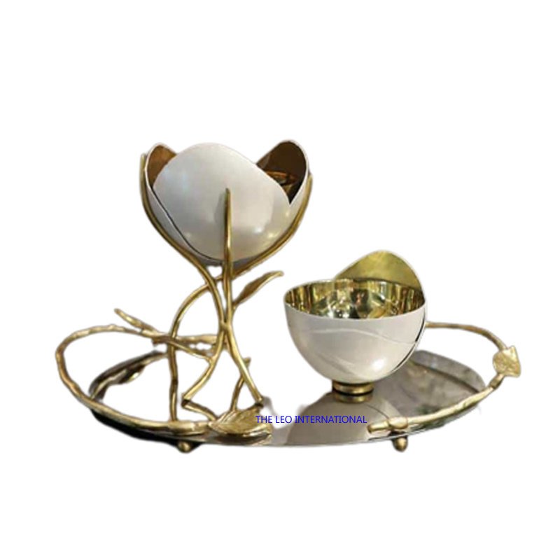 newly Turkish design metal gold plated bowl India made decorative fruit and nuts bowl