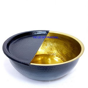 Foot Spa Pedicure Bowl black And Golden with footrest