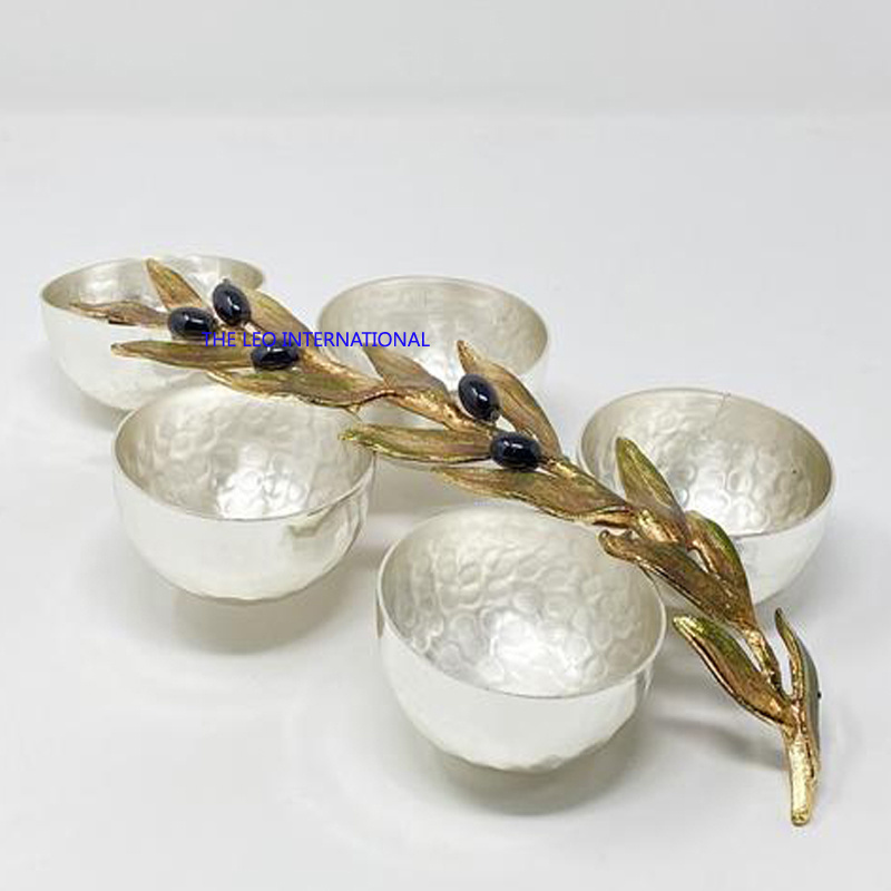 gold plated metal brass Classic Dry Fruits Serving Unique Bowl for Festive Party & Wedding