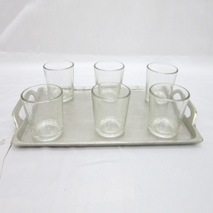 metal tray with glass candle holder silver metal tray with glass candle votives silverware tray with glass candle votives