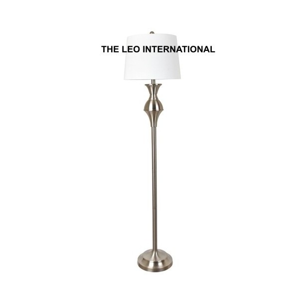 Stainless steel brushed finish nickel plated elegant floor lamp 14X14X60 Inch luxury decor hotel decoration Dubai designs