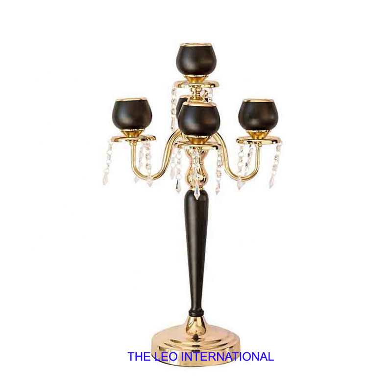 decorative black 5arms luxury table candelabra