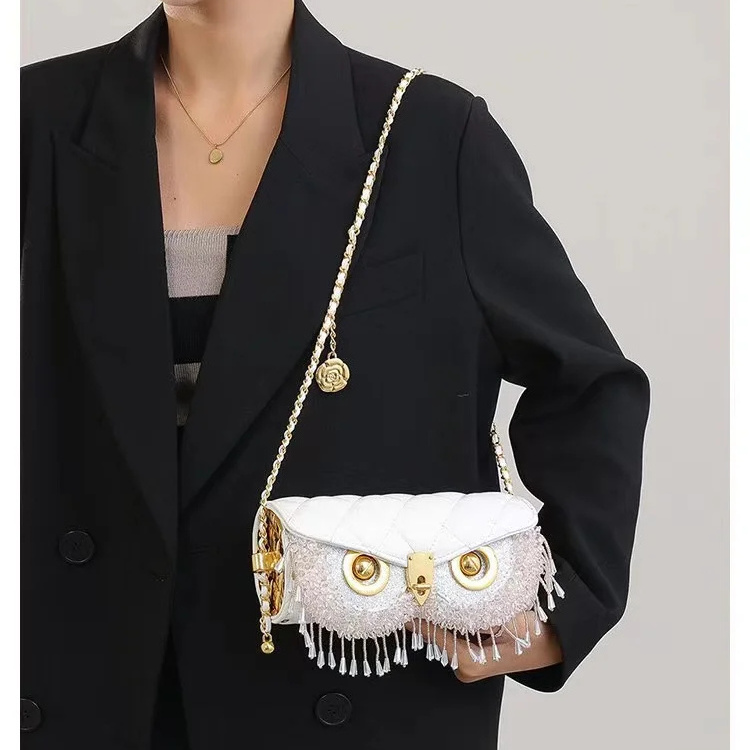 Luxury Designer Handbag Fashion Tassel Crossbody  Clutch Bag Leather Animal Print Shoulder Bag for Woman