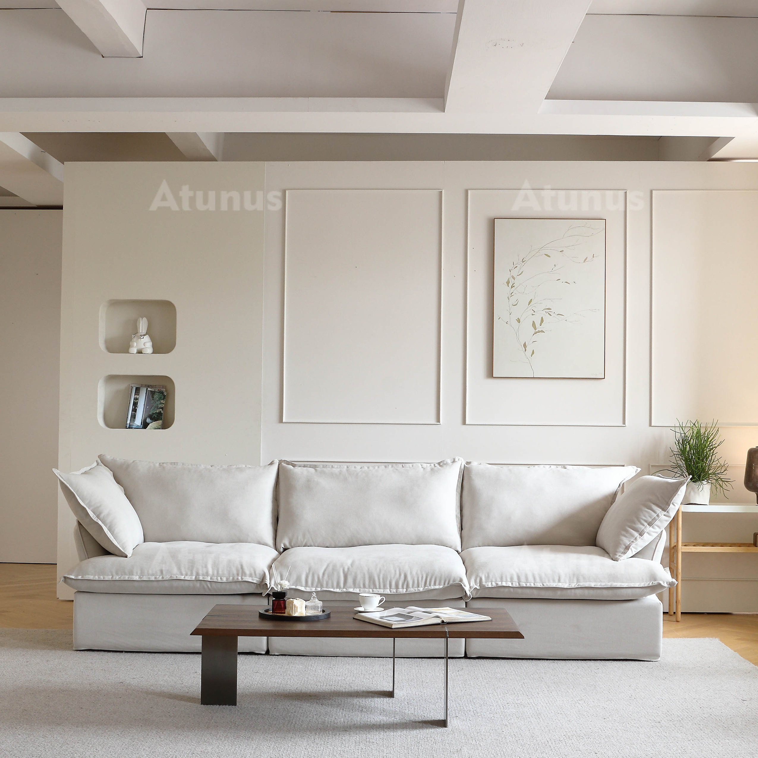 ATUNUS Sofa cama de tela Muebles de sala de estar Sofas Estilo Moderno en forma de U Conjunto de sofas modulares seccionales