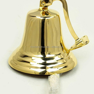 Hot Selling Nautical Premium Polished Brass Coated Door Hanging Functional Bells