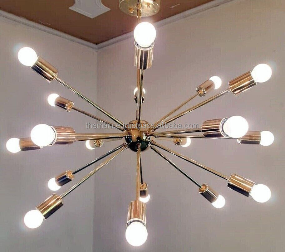 Sputnik Chandeliers 18Lights Adjustable Hanging Mid Century Modern Chandelier Industrial Vintage Ceiling Light(Bulb not include)