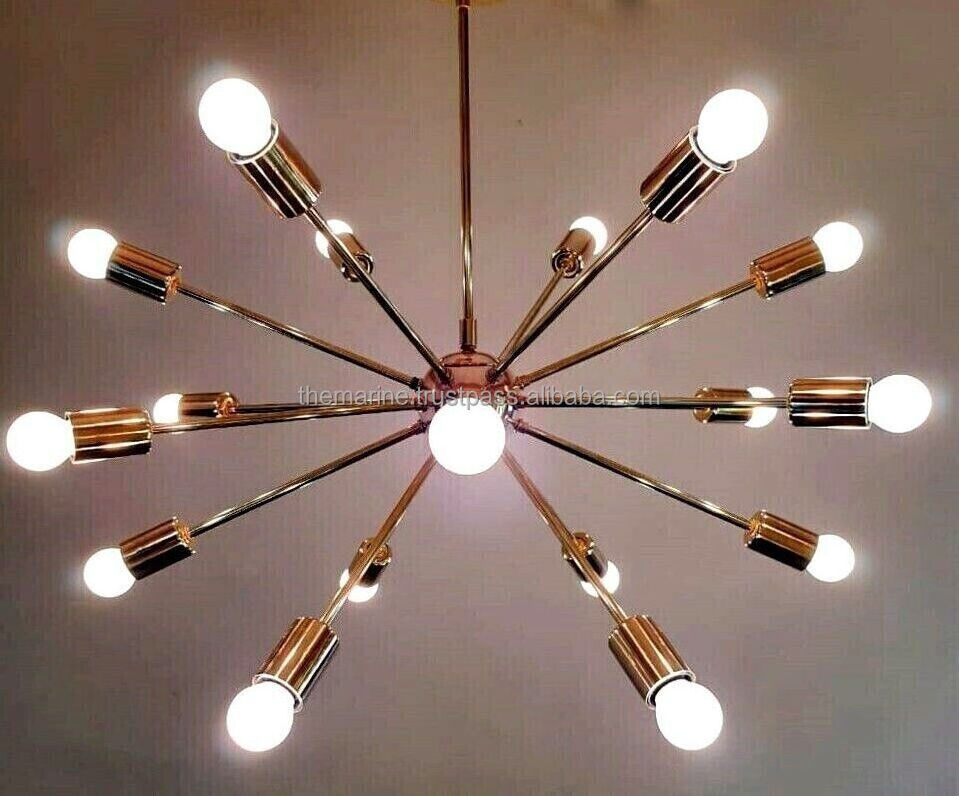 Sputnik Chandeliers 18Lights Adjustable Hanging Mid Century Modern Chandelier Industrial Vintage Ceiling Light(Bulb not include)