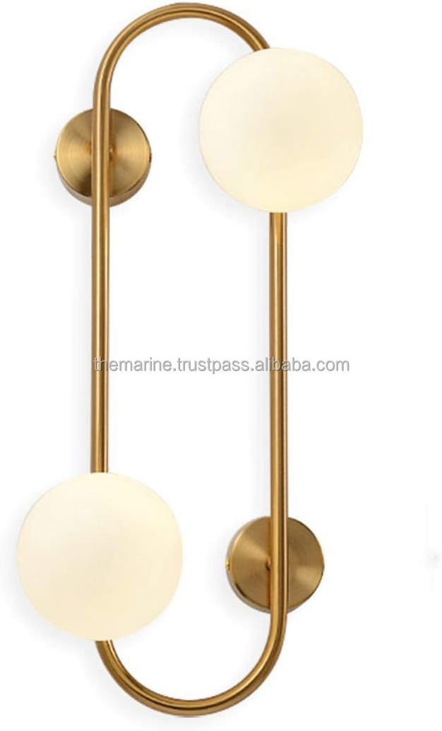 2-Light Wall Sconce Gold Globe Bedside Wall Lamp Fixtures Magic Bean Glass Ball Wall Mount Light for Bedroom Living Room