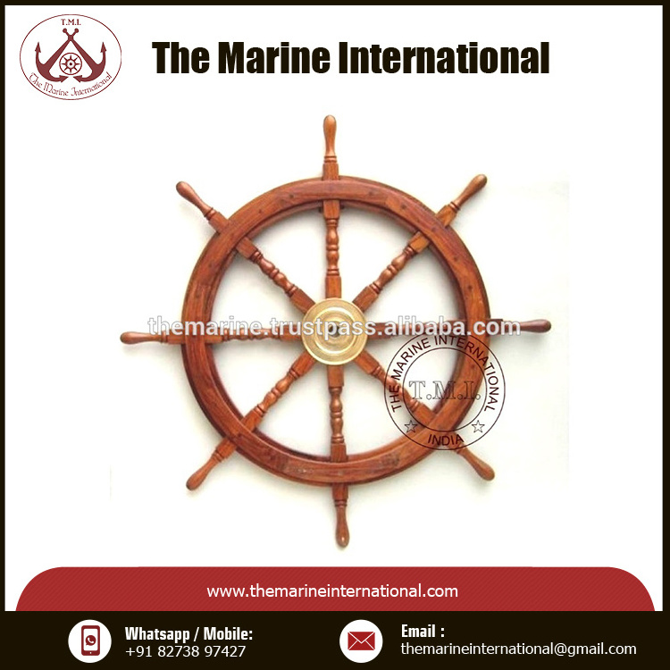 Nautical Wooden Decorative Ship Wheel 36 Collectible Wood Steering Wheel For Decoration