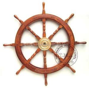 Nautical Wooden Decorative Ship Wheel 36 Collectible Wood Steering Wheel For Decoration