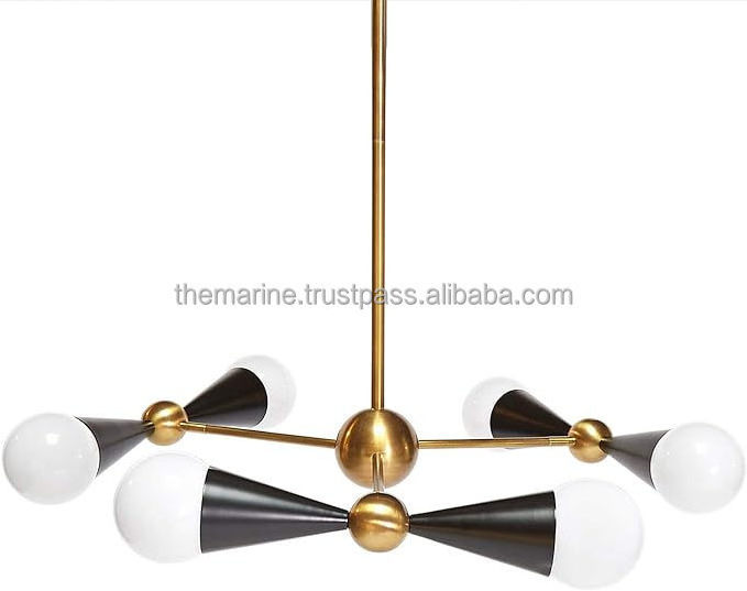 Modern Mid Century Black & Antique Sputnik Chandelier Industrial Ceiling Light Fixtures Pendant Lighting For Decoration