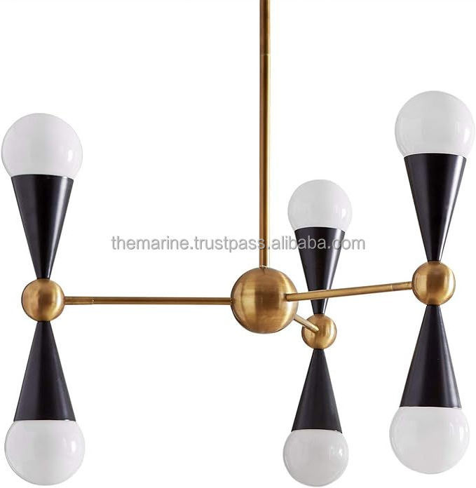 Modern Mid Century Black & Antique Sputnik Chandelier Industrial Ceiling Light Fixtures Pendant Lighting For Decoration