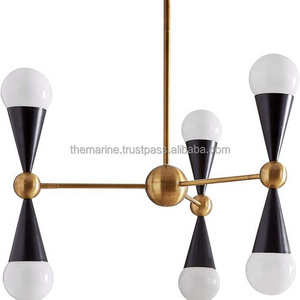 Modern Mid Century Black & Antique Sputnik Chandelier Industrial Ceiling Light Fixtures Pendant Lighting For Decoration