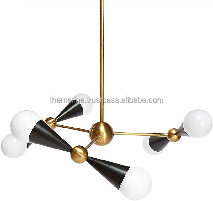 Modern Mid Century Black & Antique Sputnik Chandelier Industrial Ceiling Light Fixtures Pendant Lighting For Decoration