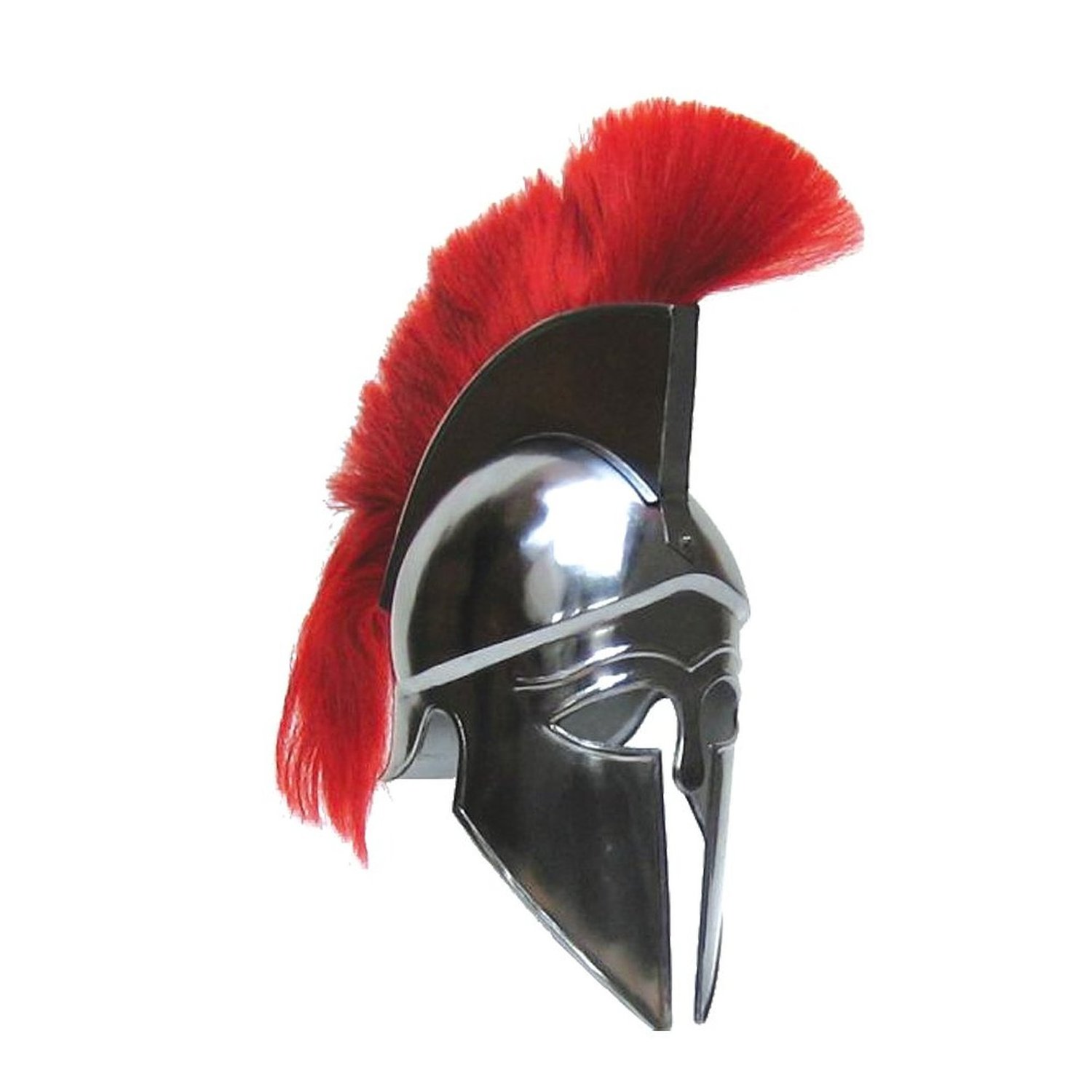 Medieval Greek Corinthian Armour Spartan Helmet with Red Plume Collectible Roman Knight Helmet Adult Size For Halloween Costume