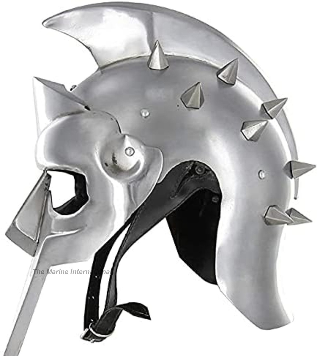 Made of 18 Gauge Steel Gladiator Arena Helmet - Movie Gladiator Armor Adult Fully Wearable  Halloween Warrior Costume