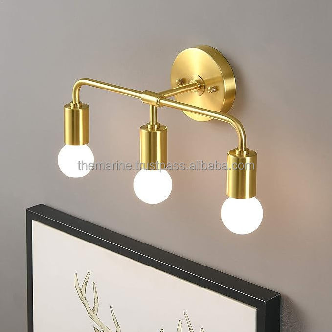 3 Lights Wall Sconce Industrial Modern Bathroom Vanity Mirror Lighting Fixture Mid Century Bedroom & Hallway Mount Wall Lamp