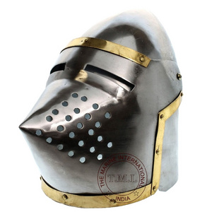 Medieval Bascinet Pig Face Armour Helmet Knight Greek  SCA~ Crusader Armor 18 Gauge Steel Helmet Decorative Gift.