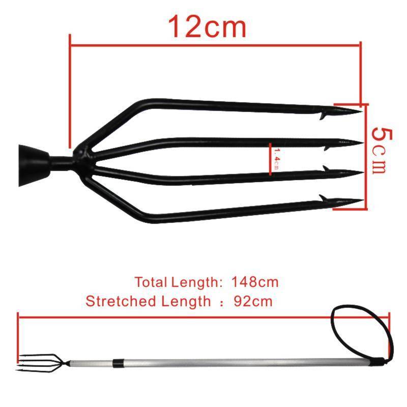 Five Tooth Carbon steel Spear Fishing Diving Spear Fishing Gun Harpoon for Fish Gaff Fork Fishing Tools