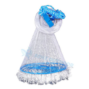 Topline Hot Selling Size 4~9 Feet Nylon Hand Cast Net throwing bottom pocket cast net fishing cast net for sale