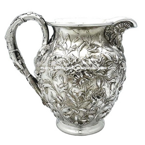 Newest Designer water Jug for Home Hotel & Restaurant water Pitcher Decor Silver Plated Antique Design  Brass Water Pot & kettle