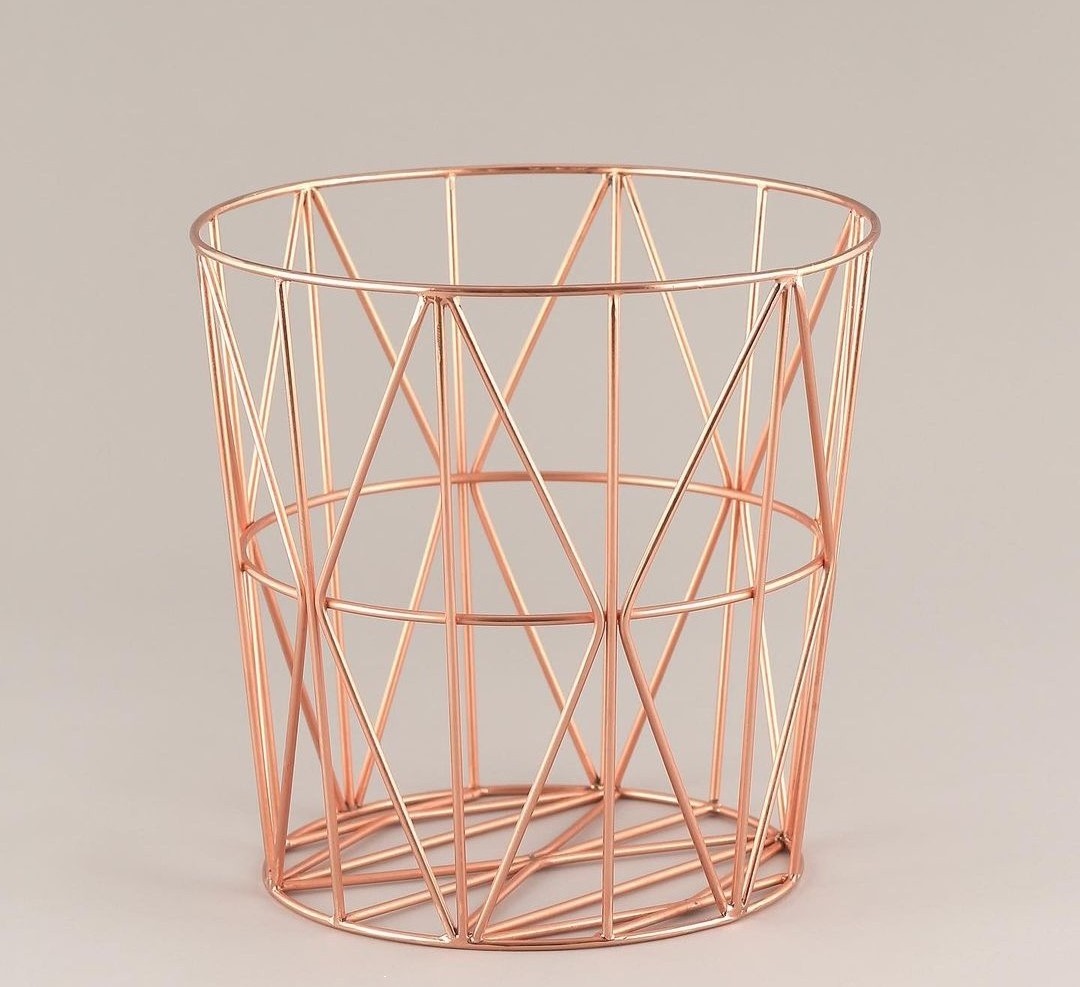 Modern Storage Container Basket Kitchenware Home Hotel Restaurant Copper Color Storage Container Wire Fruit and Vegetable Basket