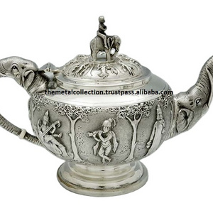 Creative Tea & Coffee Pot for Kitchenware Serving Tea Pot Decorative Silver Plated Customized Size Brass Tea & Coffee Pot