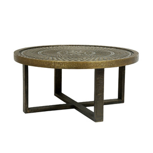 Modern Tables Furniture For Home Hotel Restaurant Unique Table Round Gold & Black Color Metal Furniture Center Tea Coffee Tables