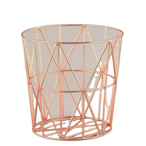 Modern Storage Container Basket Kitchenware Home Hotel Restaurant Copper Color Storage Container Wire Fruit and Vegetable Basket