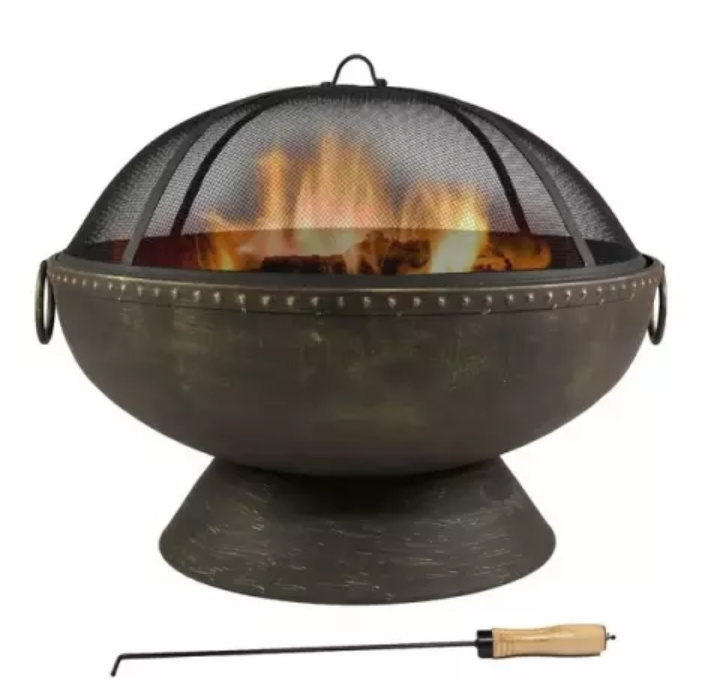 Trending Hex Shaped Wood Burring Bonfire Fire bowl Steel Fire Pit Outdoor Metal Fireplace With Mesh screen Cove