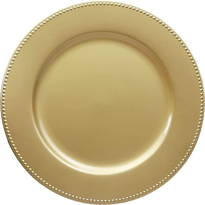 Luxury Design Metal Charger Plate Golden Finishing Decorative Border Top Trending Dinner Table Centerpieces Food Server Plate