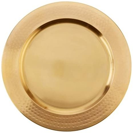 Luxury Design Metal Charger Plate Golden Finishing Decorative Border Top Trending Dinner Table Centerpieces Food Server Plate