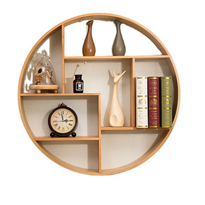 Modern Wall Shelf  Hanging Round Shape Natural Wooden use  Books Flower Pots Decorative Wall Hanging Warehousing Supplies Shelve